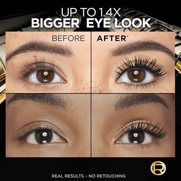 L'Oreal Paris Voluminous Panorama Mascara, Volumizing and Lengthening Mascara, Waterproof Longwear and Smudge Resistant Make Up, Black, 0.33 Fl Oz