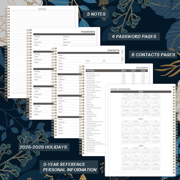 2026-2028 Monthly Planner - 2 Year Monthly Planner/Calendar 2026-2028, July 2026 - June 2028, 11" x 9", 24 Monthly Planner with Tabs, Back Pocket,