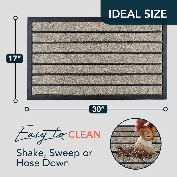 Ubdyo Extra Durable Door Mat - Dirt Trapping Outdoor Welcome Mats - Non-Slip Outdoor Indoor Entrance - Low Profile Front Doormat (30" X 17",