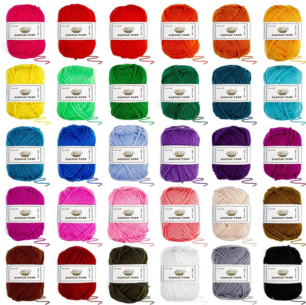 103 PCS Crochet Kit with Crochet Hooks Yarn Set, Premium Bundle Includes 1650 Yards Acrylic Yarn Skeins Balls, Needles, Accessories, Bag, Ideal