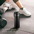 SIPX™ 18 oz Premium Stainless Steel Water Bottle with Straw Lid – Triple Insulated, Leakproof, BPA-Free – Slim, Durable Bottle for School, Gym,