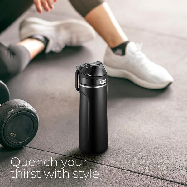 SIPX™ 18 oz Premium Stainless Steel Water Bottle with Straw Lid – Triple Insulated, Leakproof, BPA-Free – Slim, Durable Bottle for School, Gym,