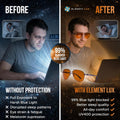 Blue Light Blocking Glasses Amber Lenses - for Better Sleep, Gaming, Eye Strain, Computer
