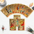 KIINO 78 Gold foil Tarot Cards with Guide Book Tarot Deck for Beginners and Professional Player with Box Tarot PVC Durable Waterproof Wrinkle