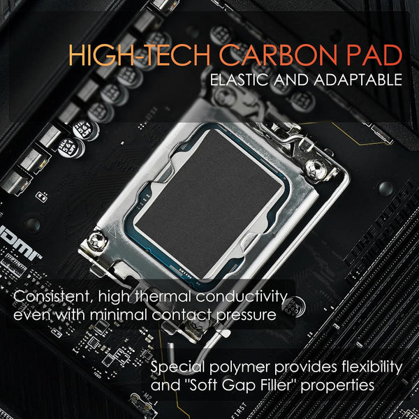 Thermal Grizzly Carbonaut (25x25x0,2mm) - for RTX 2080 Ti - Carbon Thermal Pad for Maximum Thermal Conductivity - Reusable and Adaptable Surface