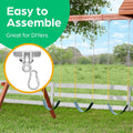 Jungle Gym Kingdom Swing Set Hangers - 2 Heavy Duty Brackets with Locking Snap Hooks for Porch, Patio, Playground - Indoor/Outdoor Hardware &