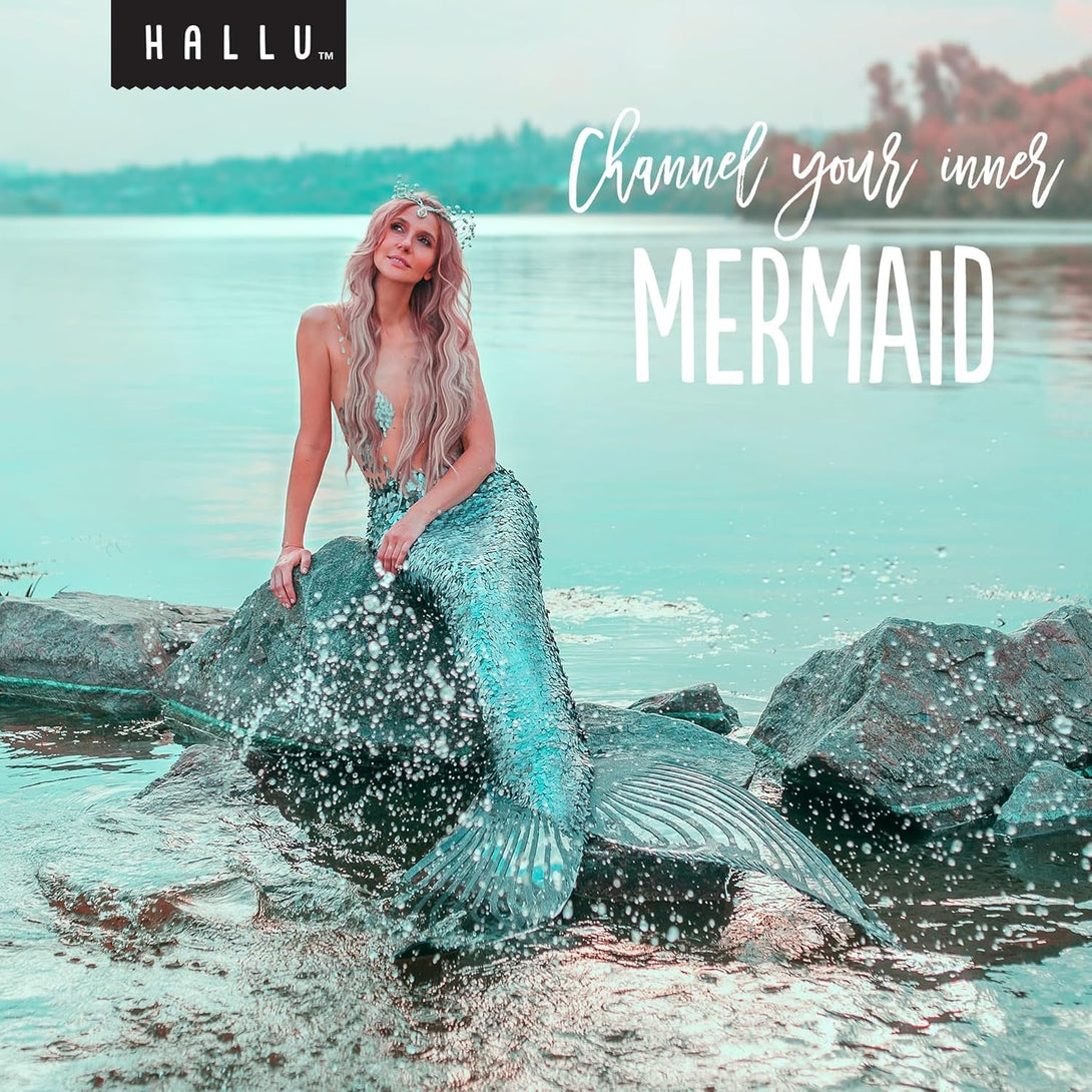 Hallu Mermaid Shower Bomb, Sea Salt Citrus Scent Shower Steamer, 80 G Each, 8 Packs of 2 (16 Total)