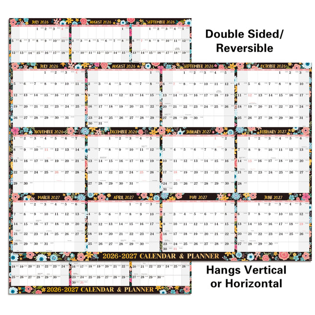 2025-2026 Dry Erase Calendar - JUL.2025 - JUN.2026, 2025-2026 Yearly Wall Calendar, 34.6" X 22.9", Dry Erase Wall Calend
