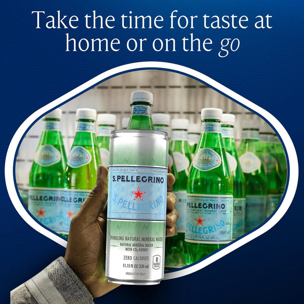 S.Pellegrino Sparkling Natural Mineral Water, Unflavored, 11.15 Fl. Oz (Pack of 24)
