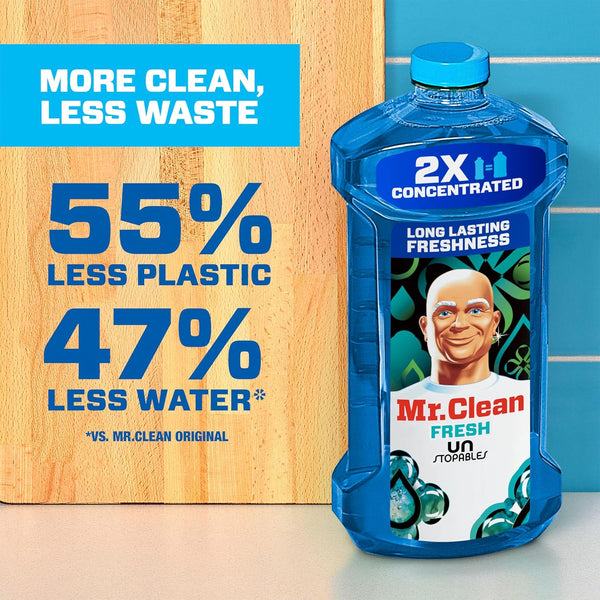 Mr. Clean All Purpose Cleaner, Floor Cleaner for Mopping Home, Bathroom, & Kitchen, Cleaning Liquid for Mop & Bucket, Cleaning Supplies,