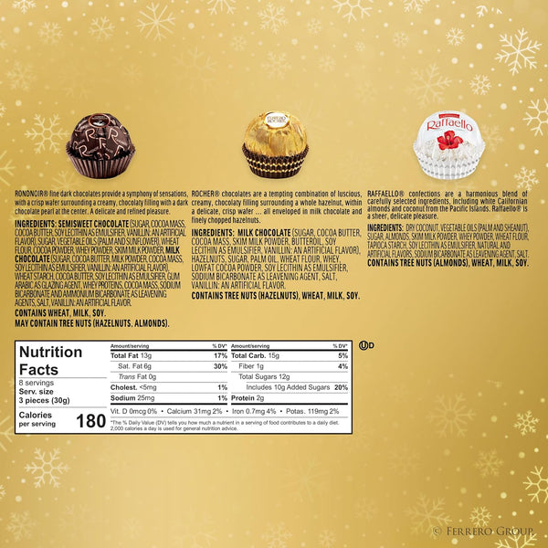 Ferrero Rocher Collection, Fine Hazelnut Milk Chocolates, 24 Count Gift Box, Assorted Coconut Candy and Chocolates, 9.1 oz, Perfect Easter Egg and