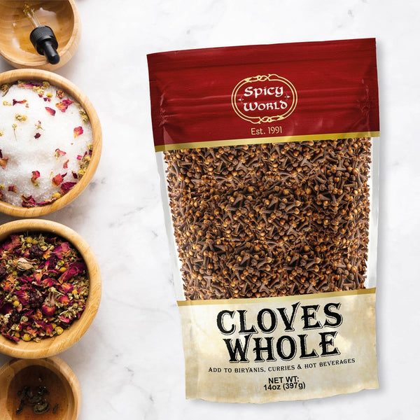Cloves Whole Bulk 14 Oz Bag - Pure, Non-GMO, Premium Hand Picked Quality - Great for Foods, Clove Tea, Clove Pomander Balls & Potpourri - Aromatic