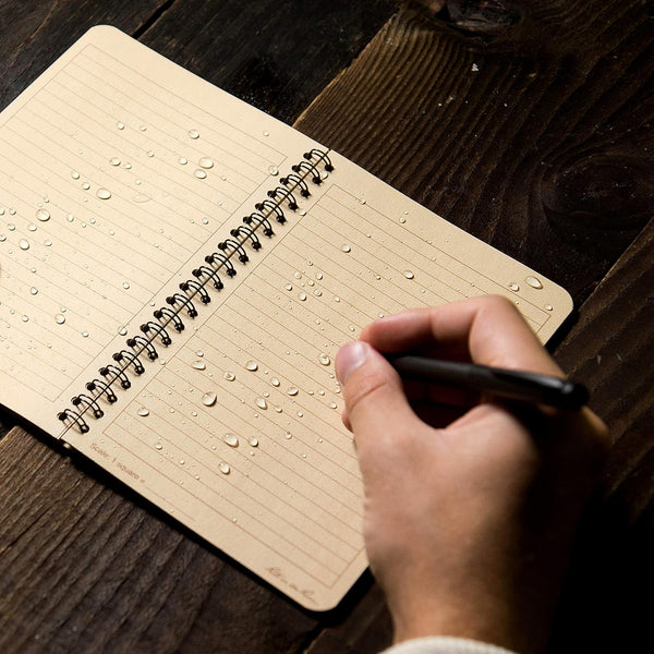 Rite in the Rain Weatherproof Side Spiral Notebook, 4.625" X 7", Tan Cover, Universal Pattern (No. 973T)