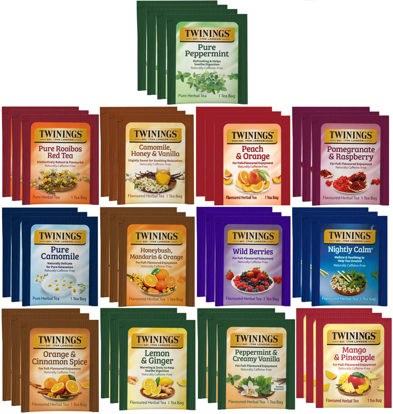 Twinings Herbal Variety Gift Box, Naturally Caffeine-Free (Pack of 40) 13 Flavors Ã¢ÂÂ Perfect Gourmet Gift Set
