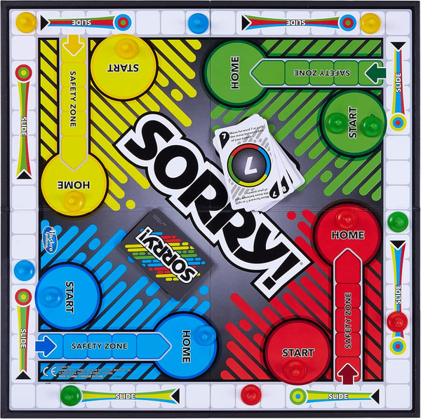 Sorry! Board Game for Kids Ages 6 and Up; Classic Hasbro Board Game; Each Player Gets 4 Pawns; Family Game