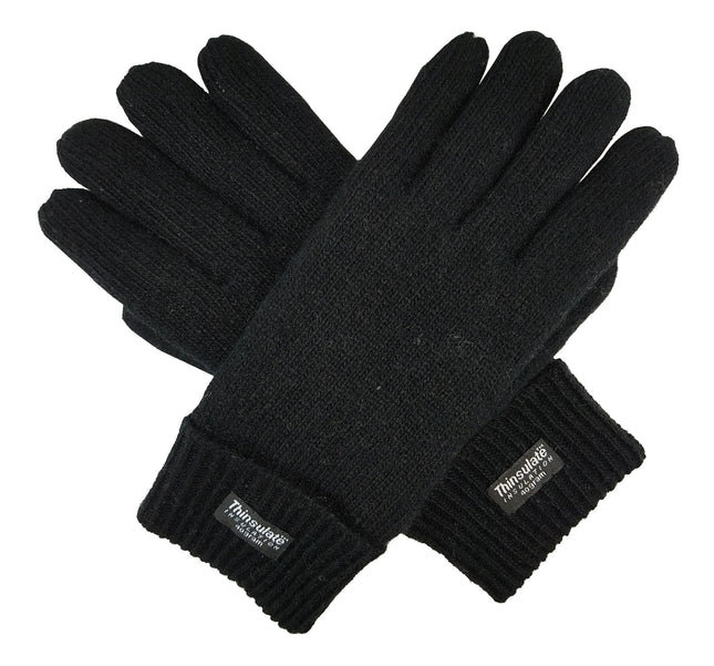 BRUCERIVER Men'S Pure Wool Knitted Gloves with Thinsulate Lining