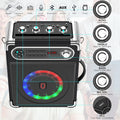 JYX Karaoke Machine with Two Wireless Microphones, Portable Bluetooth Speaker with Bass/Treble Adjustment, PA System with Remote Control, LED