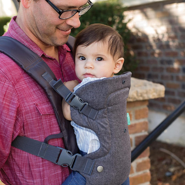Infantino Flip 4-in-1 Baby Carrier Convertible Ergonomic, Gray | Adjustable fit, Enhanced lumbar support, Ergonomic hands-free parenting, Registry