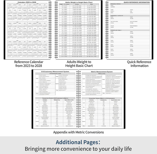 Daily Planner Undated - Spiral Appointment Planners, 208 Pages, 8.8" x 11", Daily Planner with Hourly Schedules, Appointment Book for Man/Women,