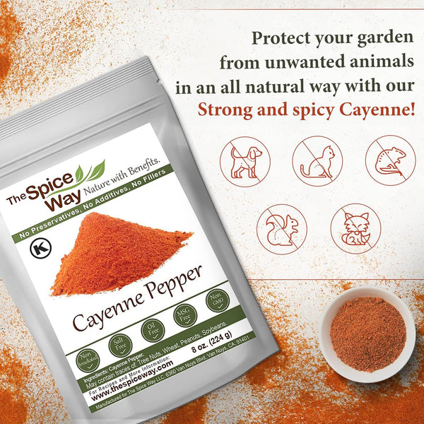 The Spice Way Red Pepper Premium Cayenne Ground - 8 Oz - Pure Chile Powder - Cayenne Powder, No Gmo'S, Kosher Certified