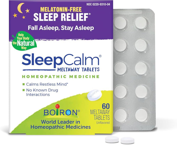 Boiron Sleepcalm Sleep Aid for Deep, Relaxing, Restful Nighttime Sleep - Melatonin-Free and Non Habit-Forming - 60 Count