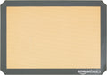 Amazon Basics Rectangular Silicone, Non-Stick Reusable, Food Safe Baking Mat, Pack of 2, 16.5"L X 11.6"W, New Beige/Gray