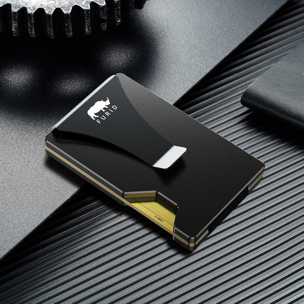 Card Wallet for Men Slim Minimalist: Metal Wallets with Money Clip - Rfid Thin Front Pocket Credit Card Holder - Gift for Men Husband Father at