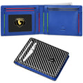 GSOIAX Novelty Slim Wallet for Men Leather Carbon Fiber RFID Blocking Minimalist Front Pocket Bifold mens Wallet with ID Window,12 Credit Card