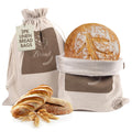 Linen Bread Bags for Homemade Bread â Easy to Clean Large Reusable Cloth Bags for Sourdough, Sandwich & Loaf Storage, Bpa-Free Linen Bag with