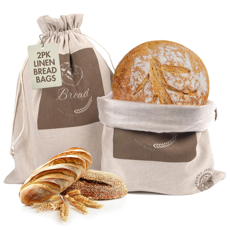 Linen Bread Bags for Homemade Bread â Easy to Clean Large Reusable Cloth Bags for Sourdough, Sandwich & Loaf Storage, Bpa-Free Linen Bag with