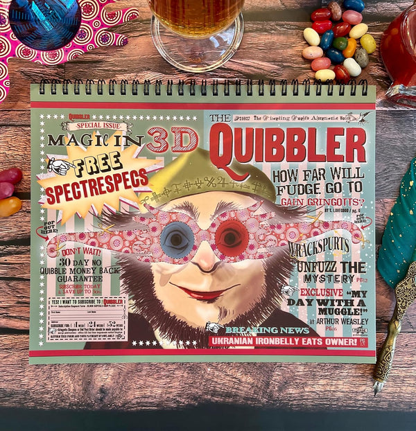 Conquest Journals Harry Potter The Quibbler Undated Weekly Spiral Planning Pad, 8'' x 10'', 52 Page, To-Dos, Priorities, Habit Tracker & Notes,