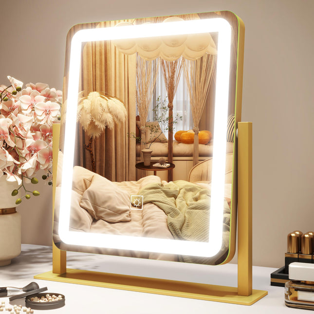 Vanity Mirror with Lights, 12.6"ÃÂ15" LED Makeup Mirror, Lighted Makeup Mirror
