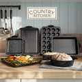 Country Kitchen Nonstick Stackable Bakeware Set - Durable, Easy Release Baking Set, Black, 10 Pcs Black - 10 Pcs