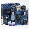 PEARLWORLD Bath Set with Ocean Scented Spa Gifts for Men, Christmas Birthday Self Skin Care Set for Men, Spa Gift Baskets for Him, 12Pcs Men'S Spa