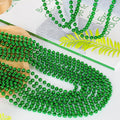 100PCS St Patricks Day Accessories, Green St. Patricks Day Beads Necklace, 33" Round Beads Irish Saint Patricks Necklaces Costume Bulk, Parade
