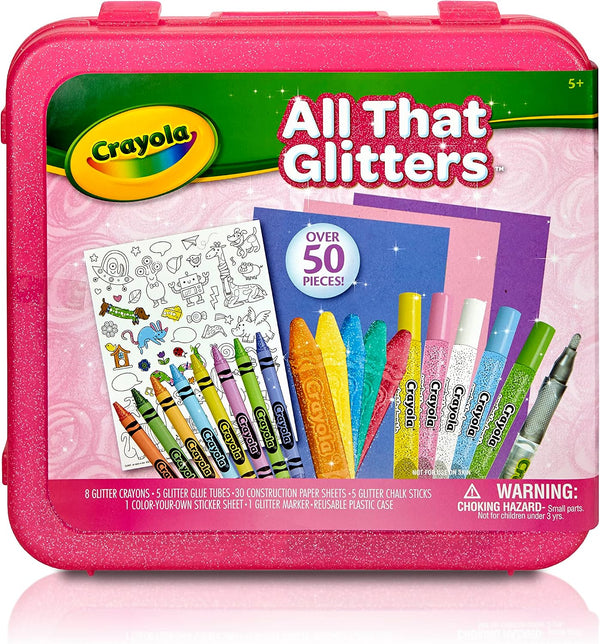 Crayola All That Glitters Art Case (50+pcs), Glitter Crayons & Coloring Supplies, Kids Art Set, Gifts for Girls & Boys, Ages 5+
