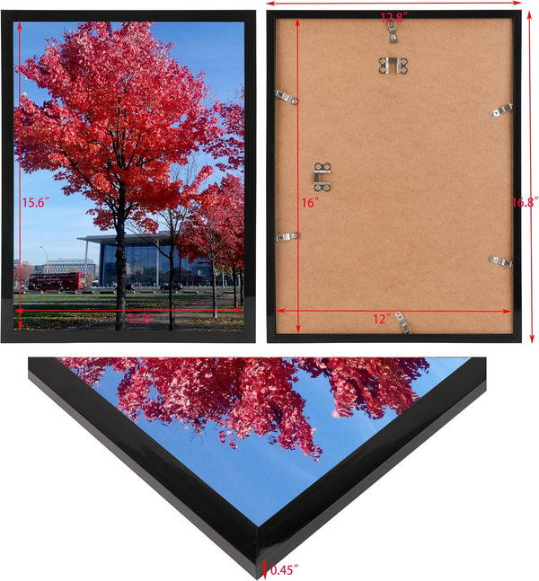 12x16 Picture Frame,Studio Gallery Schools Colleges Sign Frame, 1 Pack 1P Black 12x16