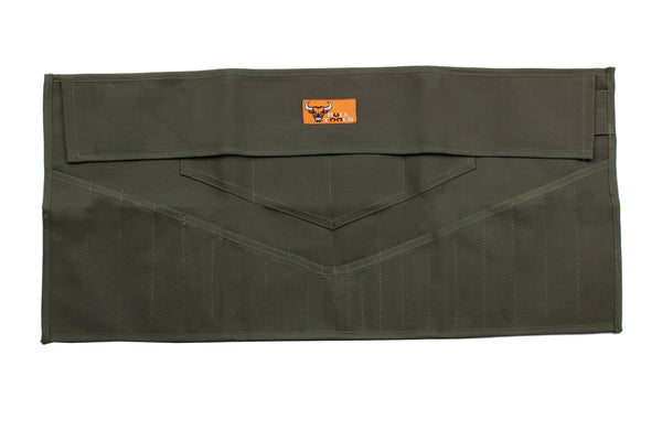 Wrench Tool Roll Organizer, 26 Pocket Roll Up Pouch, Olive Drab Duck Canvas | Handcrafted Heavy Duty Canvas, Metric SAE Compatible, Secure Roll Up