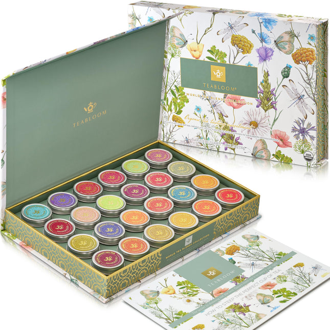 Teabloom Exceptional Loose Leaf Tea Chest, World'S Largest Tea Collection with 2