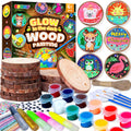 EPUMP Kids Wooden Painting Kit - Glow in the Dark Arts and Crafts Supplies for Girls Boys - Activities for Kids Creative Art Set Birthday Gifts