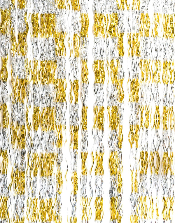 GOER Metallic Tinsel Foil Fringe Curtains Party Photo Backdrop Party Streamers for Birthday,Graduation,New Year Eve Decorations Wedding Decor (2