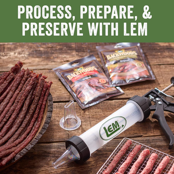 LEM Products Backwoods Sweet & Hot Jerky Seasoning, Ideal for Wild Game and Domestic Meat, Seasons Up to 5 Pounds of Meat, 5.8 Ounce Packet with