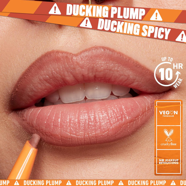 NYX PROFESSIONAL MAKEUP Duck Plump Plumping Lip Liner, Matte Pencil with up to 10HR Wear, Subtle Touch (Deep Nude Lip Liner)