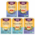 Yogi Tea Stress Relief & Relaxation Variety Sampler - 16 Bags per Pack (5 Packs) - Organic Relaxing Tea Sampler Set - Calming, Comforting