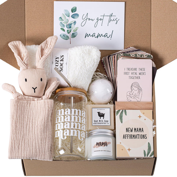 New Mom Care Package after Baby, 7Pcs New Mom Gifts Set after Birth, Postpartum Gifts for Mom, after Birth Postpartum Essentials for Mom Kit,