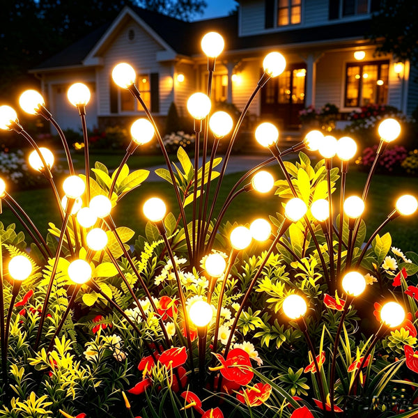vignuto Solar Lights Outdoor Waterproof 4 Pack of 32 LEDs Garden Patio Firefly Decoration Unique Gifts Women Grandparents 4 packs