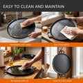 Home-Complete Cast Iron Pizza Pan, Even-Heating Cast Iron Cookware, 14” | Round Pizza Pan for Oven, Stovetop, Grill, or Campfires, Nonstick