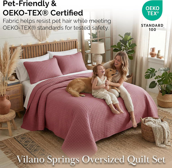 Southshore Fine Living, Inc. Queen/Full Size Quilt Bedding Set with 2 Pillow Shams, Soft Comfy Queen Coverlet/Full Size Bedspread, Machine
