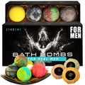 Bath Bombs for Men, Gift Set of 8 Scented Organic Handmade Bath Bombs of 2.5 oz with Natural Essential Oils for Boyfriend, Husband, Father or