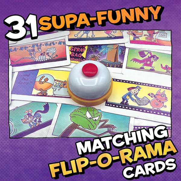 Dog Man Flip-O-Rama Memory Card Game for Kids, Family Game, Ages 6+